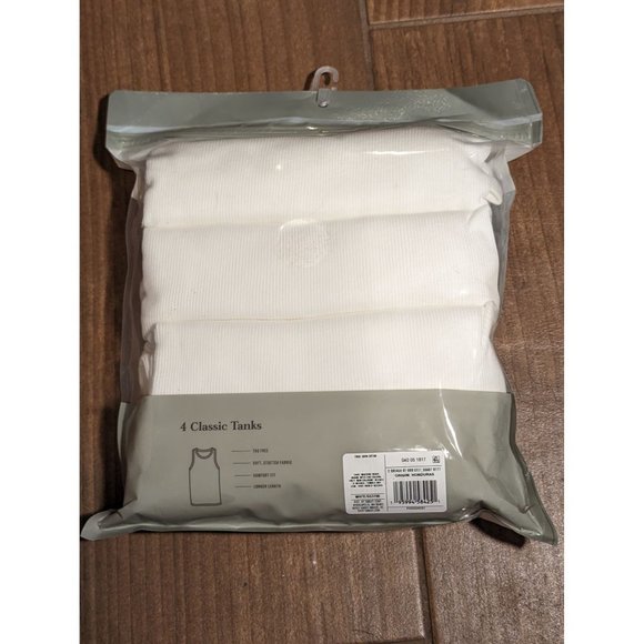 Goodfellow & Co Men's 4pk Ribbed Tank Top White Size XL Tag & Seam Free Classic - Picture 2 of 3